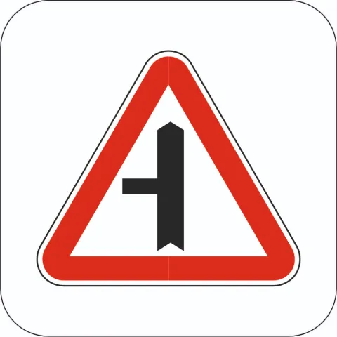 Прилягання другорядної дороги - Знак 1.23.1, 1.23.2, 1.23.3, 1.23.4