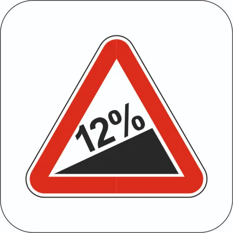 Steep ascent - Sign 1.6