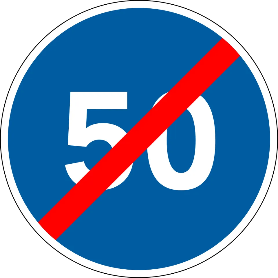End of minimum speed limit - Sign 4.13