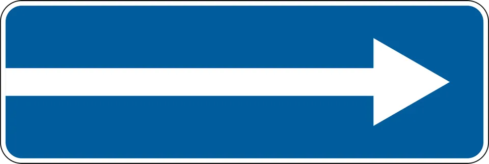 Entry to a one-way road - Sign 5.7.1, 5.7.2